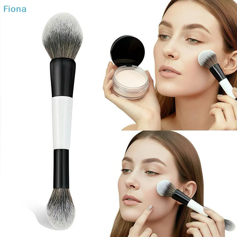 Dual-Ended Makeup Brush for Foundation, Blush, Contour, Eyeshadow & Concealer