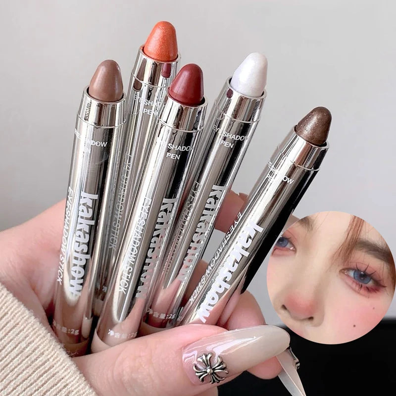 Double-Ended Eyeshadow Glitter Highlighter Pens with Brush Set - Brightening & Matte Finish