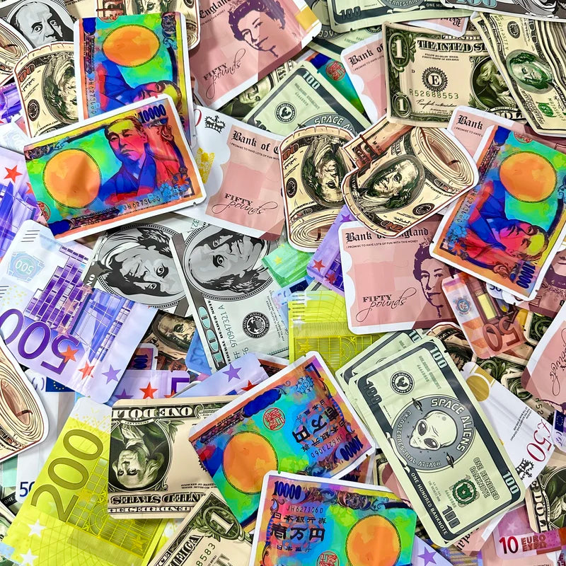 100PCS Dollar Sign Pattern Mylar Bags Smell Proof Zip Lock Bag for Tobacco & Props