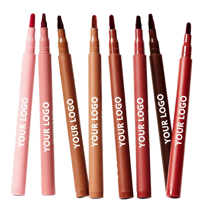 Frosted Lip Liner & Lipstick Set - Waterproof, Vegan, Custom Logo Wholesale
