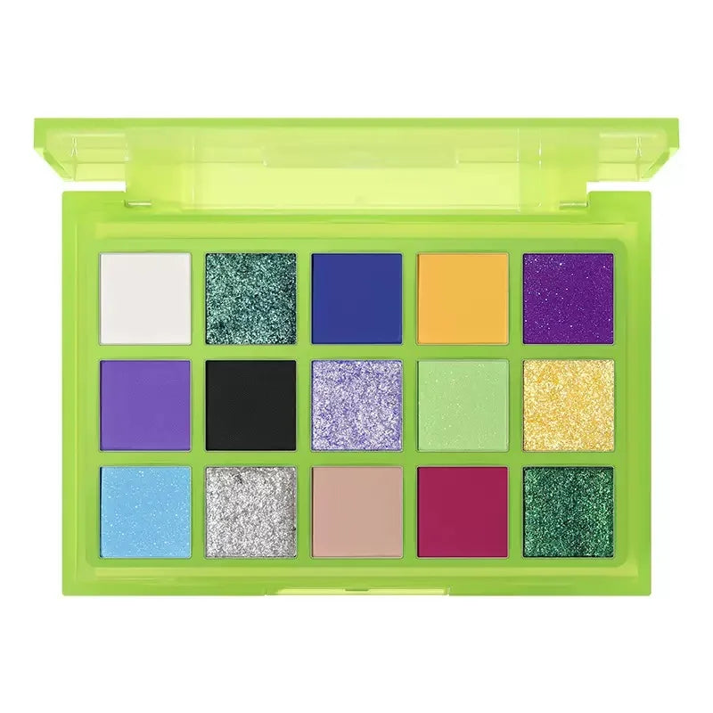 15 Shades Eyeshadow Palette - Purple Chameleon Glitter Matte Eye Makeup