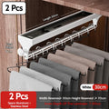 Adjustable Telescopic Closet Clothes Rail - Pull Push Top Mount Hanging Rod