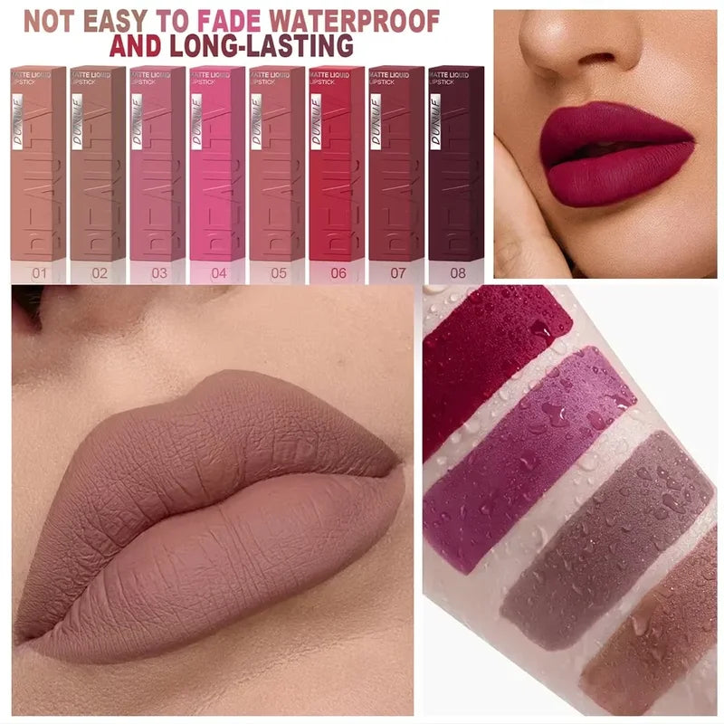 Long-Lasting Matte Lipstick Set - Waterproof Velvet Lip Gloss - 8 Colors