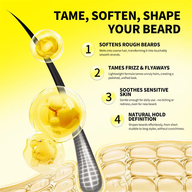 Beard Balm Wax Natural Styling Moisturizing Reduce Frizz Beard Cream - 30g