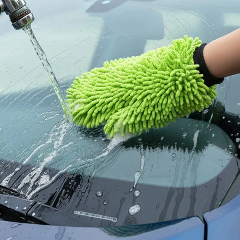 Microfiber Car Wash Gloves Scratch-Free Dual-Sided Cleaning Tool Portable Gloves