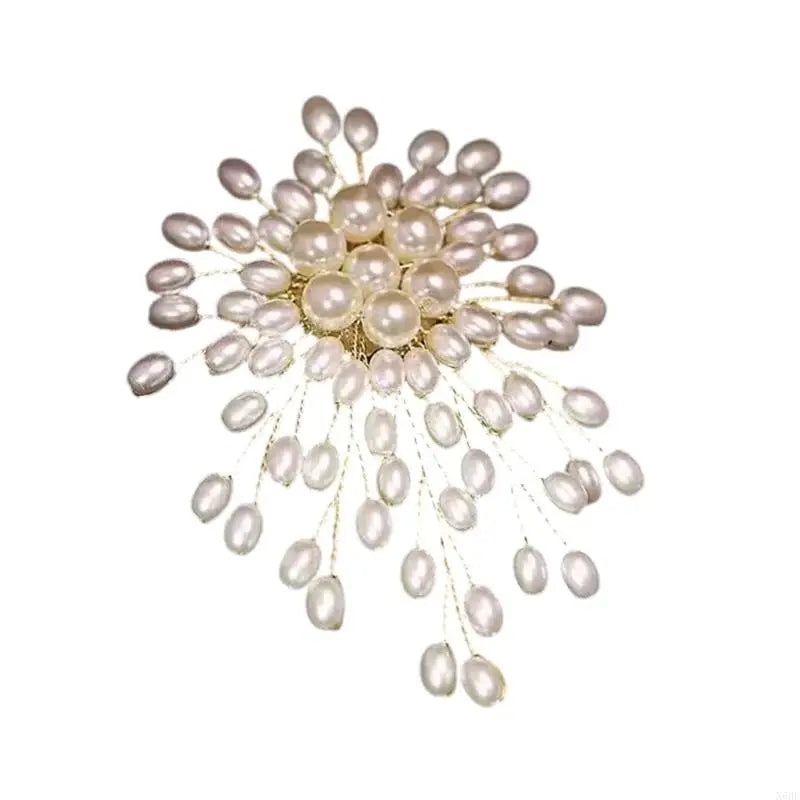 Elegant Pearl Flower Brooch Pin for Women Girls Fashion Jewelry Gift
