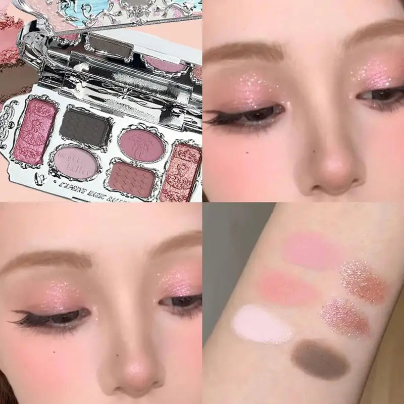Colorful Eyeshadow Palette with Matte, Shimmer, Glitter & Waterproof Finish - Long Lasting Makeup