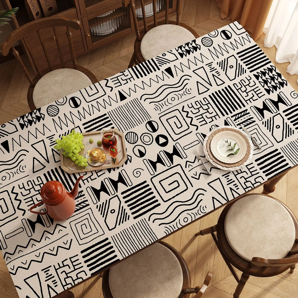 Graffiti Style Oil-Proof Waterproof Anti-Scalding Living Room Carpet - Easy to Clean