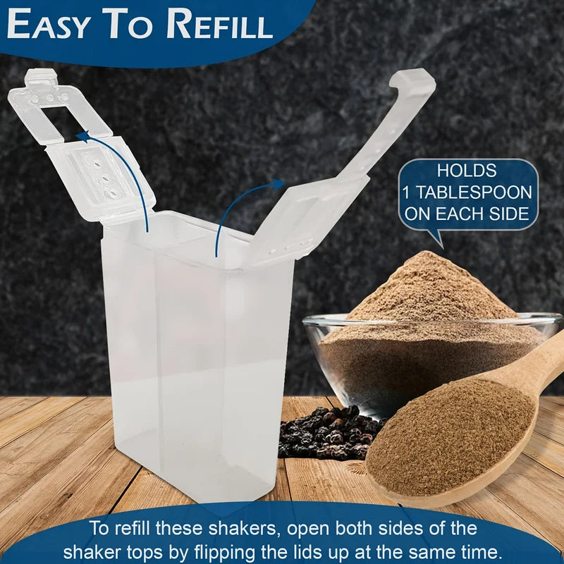 2-in-1 Camping Spice Shaker with Lid Multi-Purpose Salt & Pepper Jar Outdoor BBQ Storage