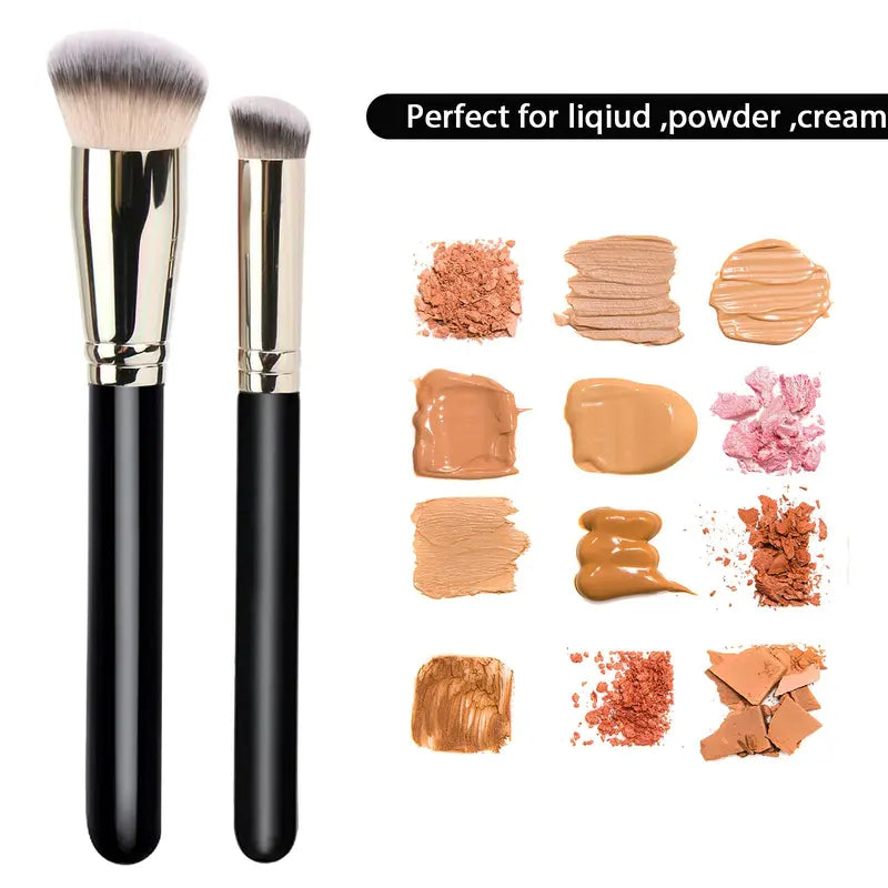 Professional Makeup Brush Set - Foundation & Concealer Brushes, 2 Pieces