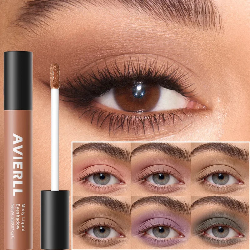 Waterproof Liquid Eyeshadow Palette - 10 Matte Nude & Vibrant Colors for Eye & Cheek Makeup
