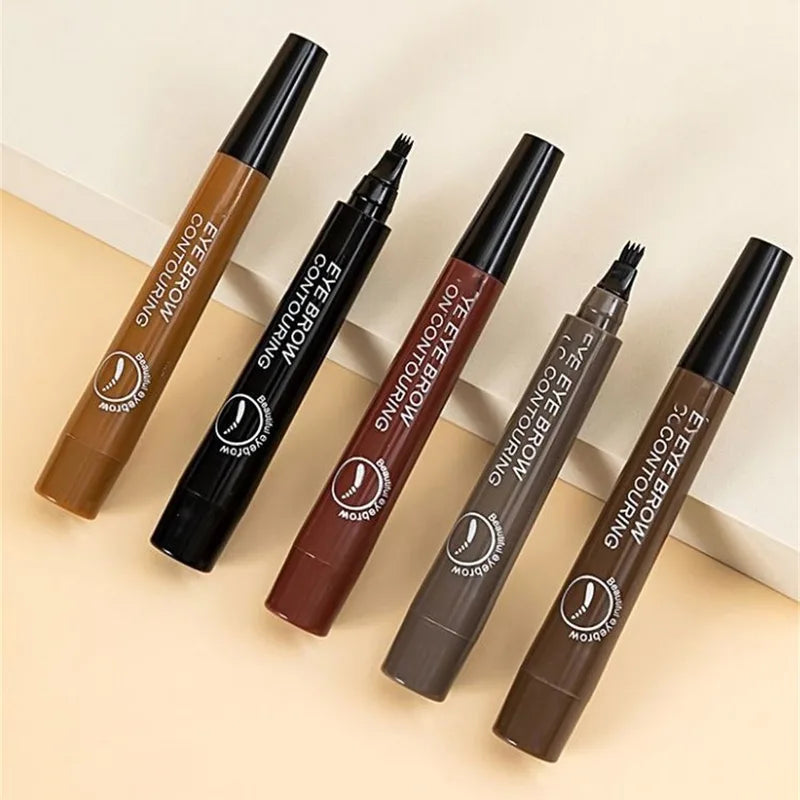 Waterproof Microblading Eyebrow Pen - Long Lasting Liquid Brow Pencil with 4-Point Tip