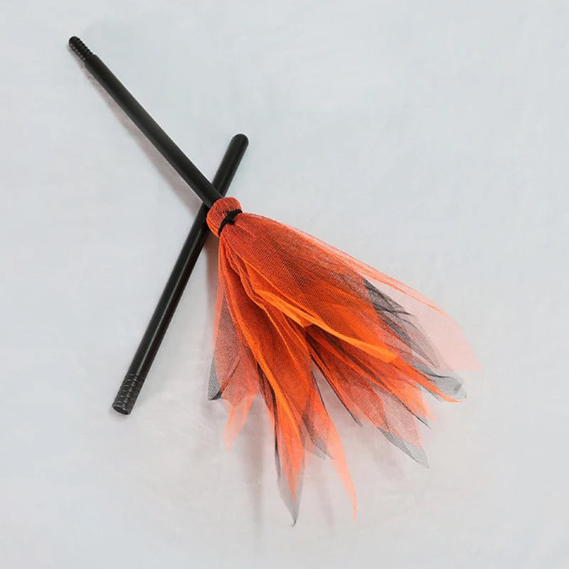 Halloween Wizard Hat and Flying Broomstick Cosplay Props Set - Party Decoration & Masquerade Accessory