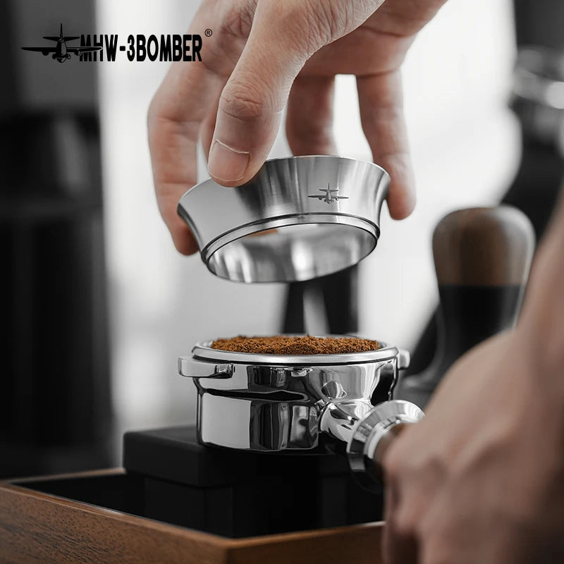 Coffee Dosing Funnel for 51-58mm Portafilters, Stainless Steel Barista Tool