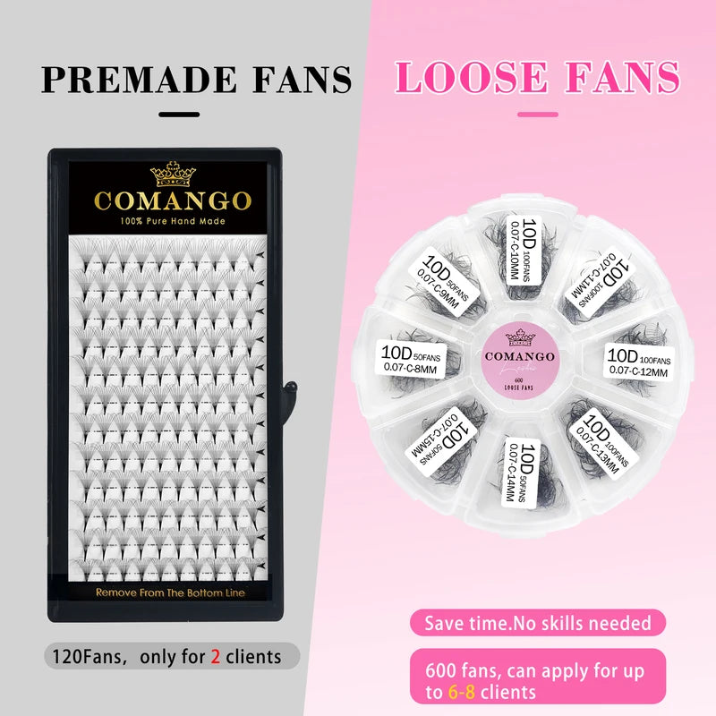 8-in-1 Premade Volume Lash Fans for Eyelash Extensions - 3D-16D Mix Lengths