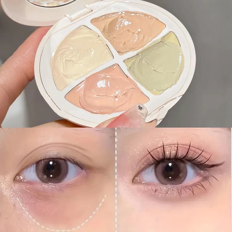 4 in 1 Waterproof Concealer Palette - Long-Lasting Natural Coverage with Contouring Shades