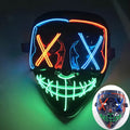 Wireless LED Neon Mask & Fiber Optic Gloves for Halloween Carnival Party