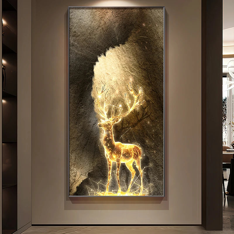 Abstract LED Wall Art Light Painting for Entrance and Living Room - Reindeer Design
