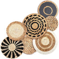 7-Piece Boho Wall Basket Set - Handmade Seagrass Wicker Wall Decor