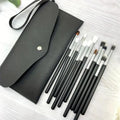 11-Piece Synthetic Eyeshadow Brush Set with Wooden Handles - Soft, Fragrance-Free for All Skin Types