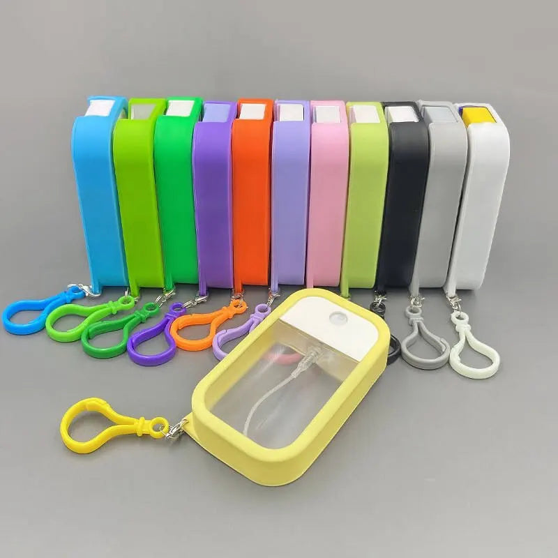 45ml Refillable Perfume and Hand Sanitizer Spray Bottle with Silicone Holder Key Ring