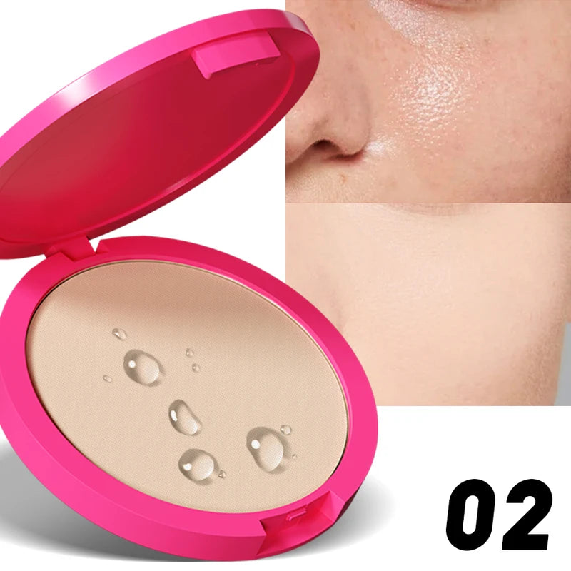 Matte Face Powder Oil Control Foundation Compact for Flawless Makeup