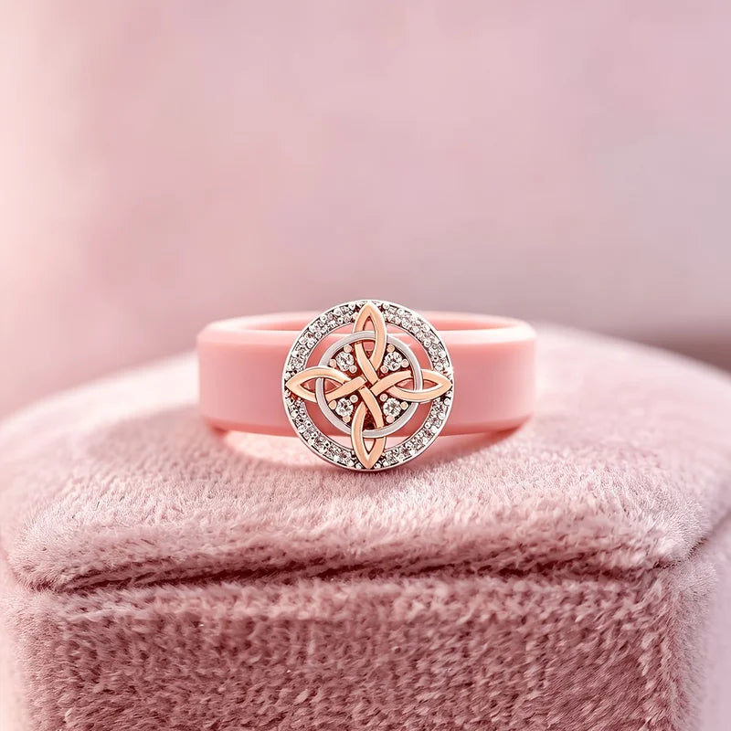 Spiritual Celtic Knot Silicone Ring for Protection & Love - Adjustable Sizes