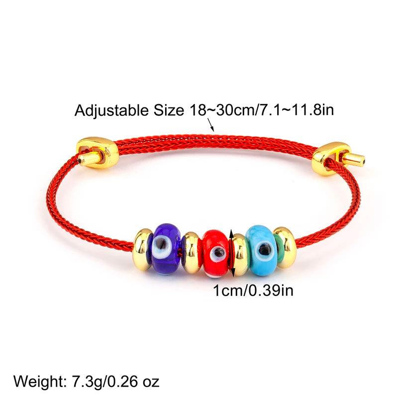 Evil Eye Rope Charm Bracelet for Women Adjustable Punk Jewelry Gift
