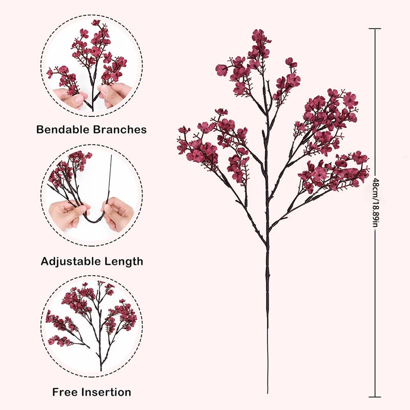 Artificial Baby's Breath Fake Flowers for Wedding & Home Decor - 3 or 5 Pcs