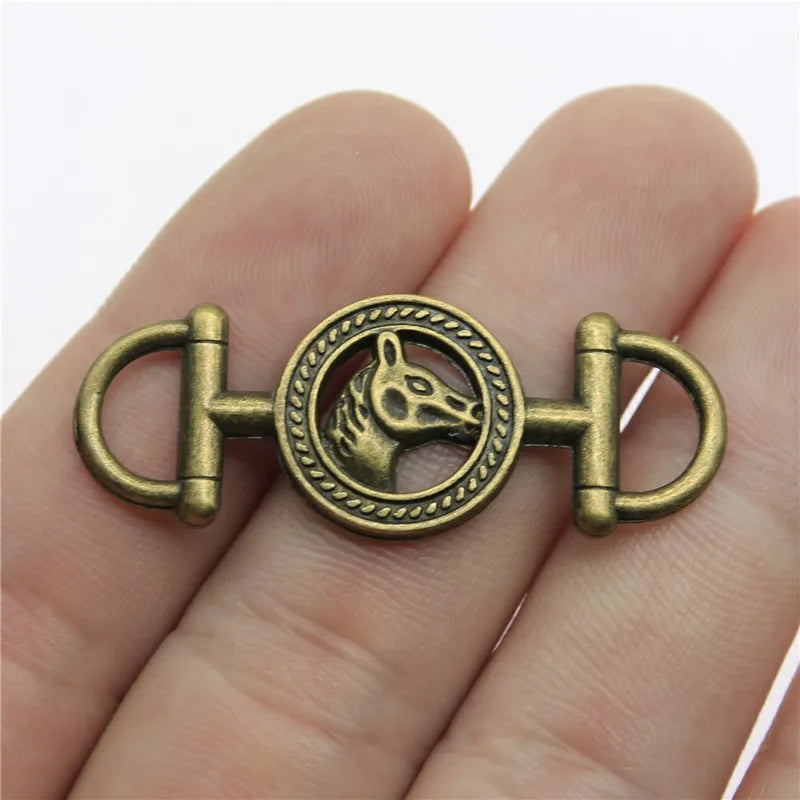 Horse Charms Pendants for Jewelry Making 43x17mm 2 Colors 5pcs - DIY Bracelet Findings