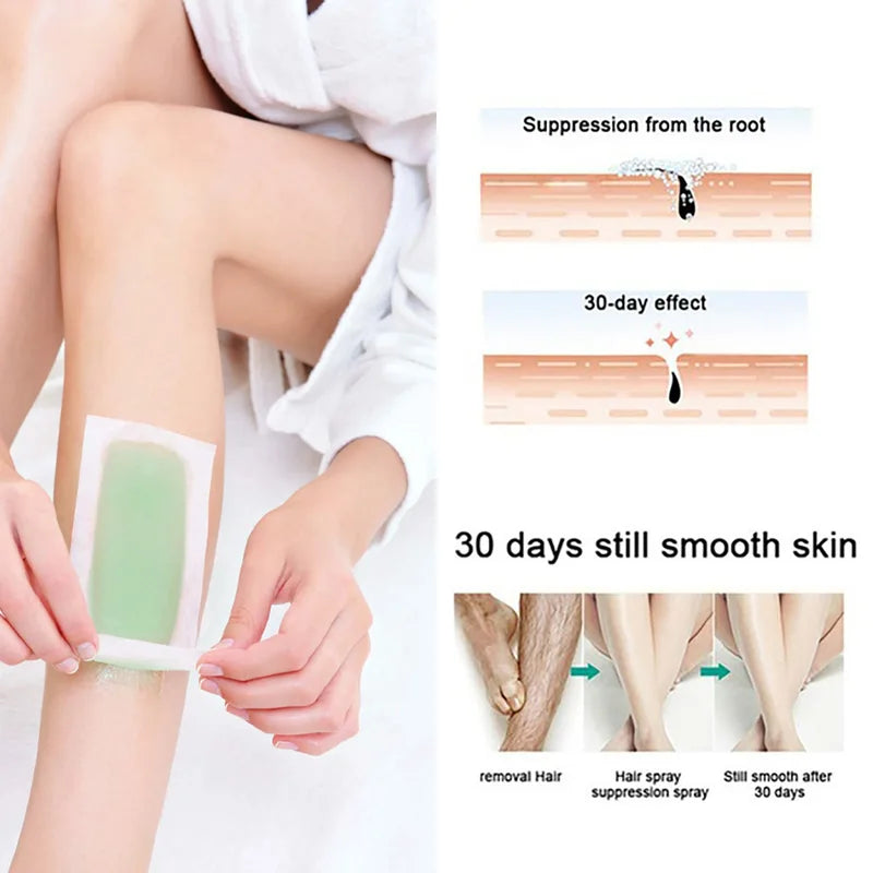Depilatory Wax Strips for Hair Removal - 10Pcs Full Body Waxing Kit