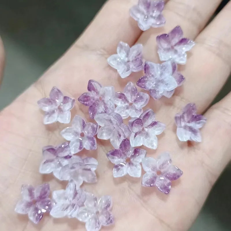 20pcs 12mm Glass Flower Beads for Jewelry Making Spacer Beads DIY Necklace Earrings