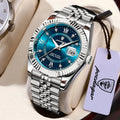 Men's Waterproof Luminous Quartz Wristwatch with Date - Stainless Steel Business & Military Style