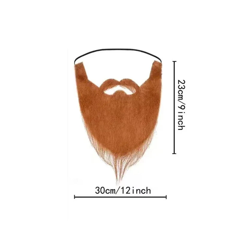 Fake Santa Beard for Costume Parties - Realistic Long White & Black Beard