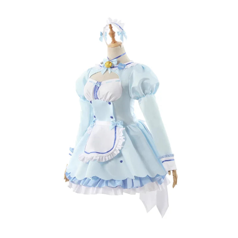 Anime Cat Girl Costume Set for Cosplay and Halloween - Pink & Blue Variants