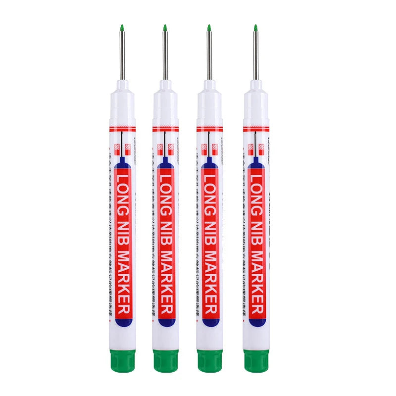 4pcs 20mm Long Nib Permanent Marker Pens - Waterproof Oil-Based Ink for Industrial & Craft Use