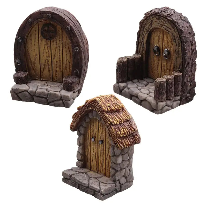 Miniature Garden Fairy Door Resin Lawn Ornament for Micro Landscape & Home Decor
