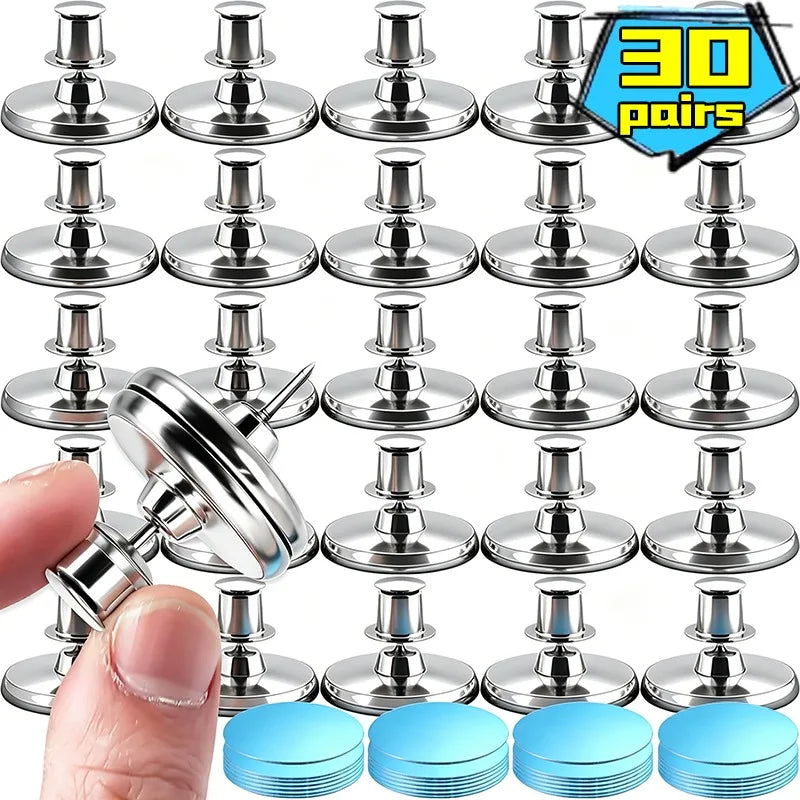 Magnetic Curtain Clips Wall Mount Shower Window Fastener Set - Adjustable Length