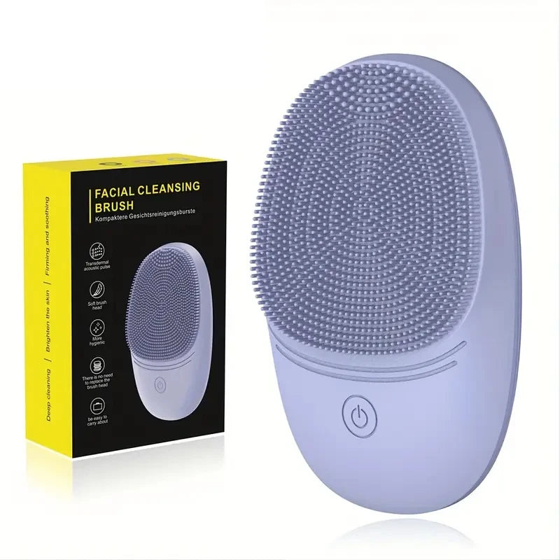 Electric Silicone Facial Cleansing Brush with Sonic Vibration Deep Cleanse