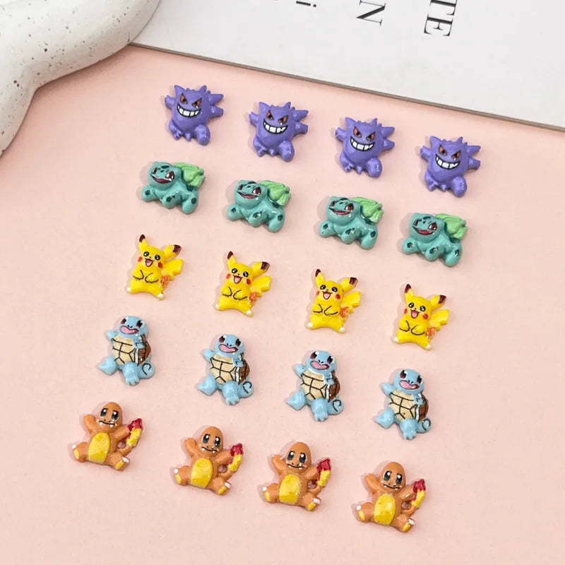 Mini Resin Pokemon Nail Charms Set for Nail Art & Craft Decorations