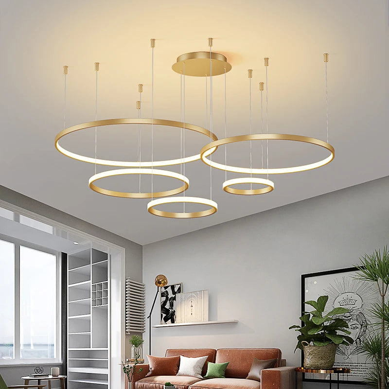 Modern Pendant LED Light for Living Room with Changeable Colors and Dimmable Brightness