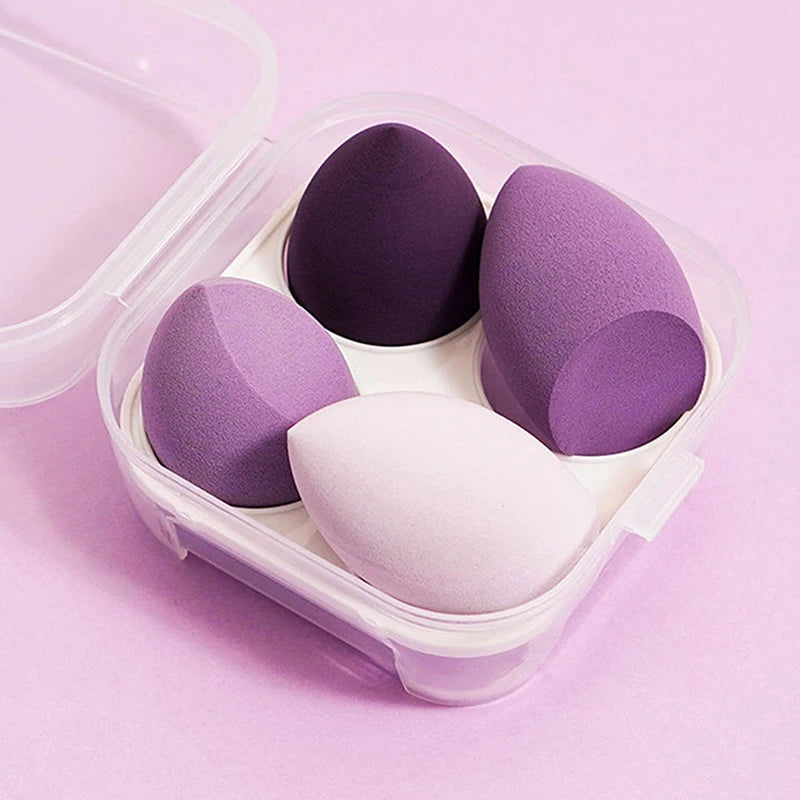 4pcs Makeup Sponge Set for Wet & Dry Foundation Application - Color Variants