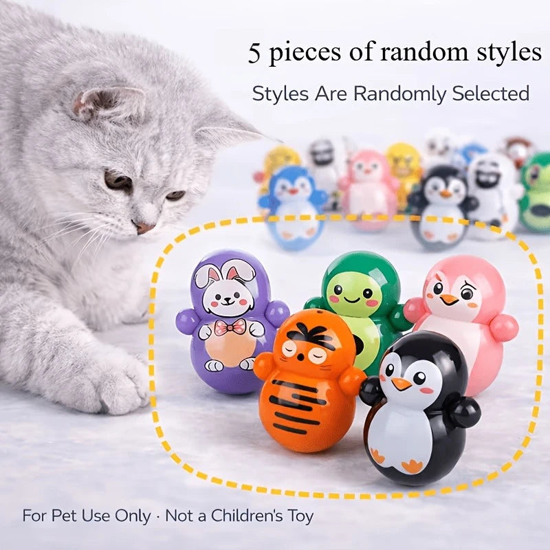 Self-Rolling Cat Toy Set - Battery-Free Interactive Tumblers for Entertainment