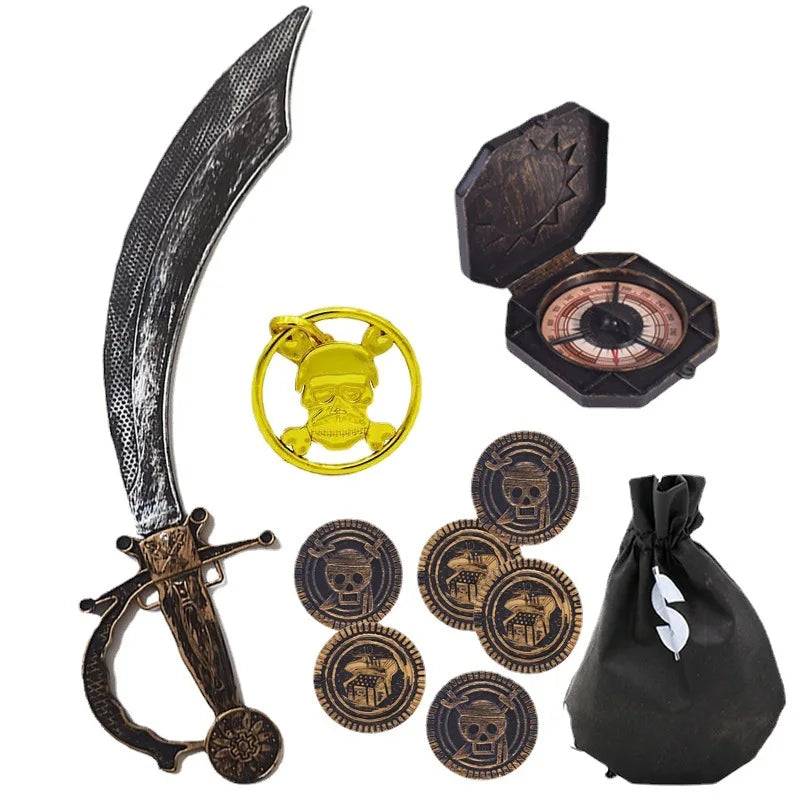 Kids Pirate Toy Set Props Costume Accessories Halloween Party Decorations