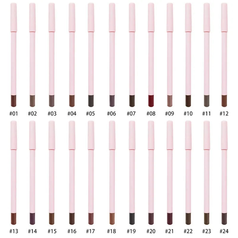 Vegan Lip Liner Pencil Set 6 Colors Matte Non-Stick Lipstick Makeup Kit