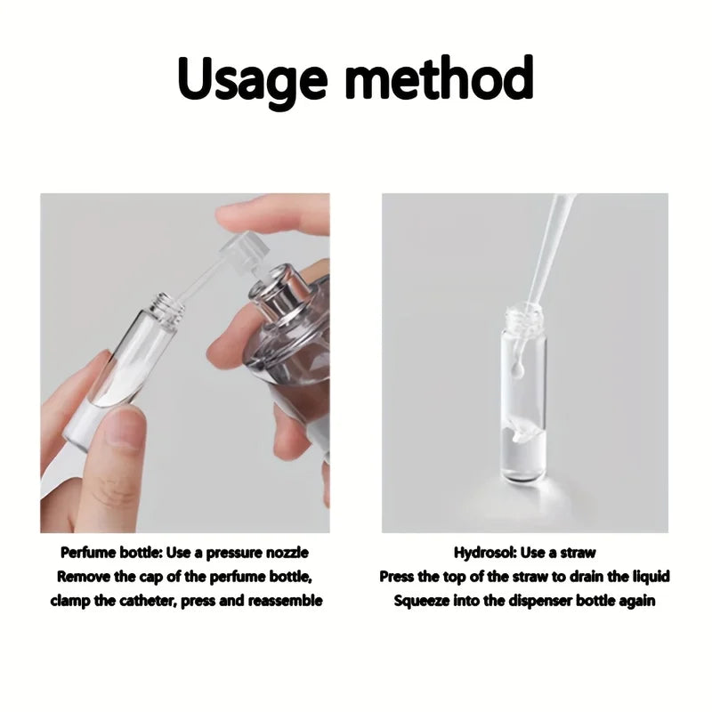 50 Pcs Refillable Glass Spray Bottles with Dropper Funnel Dispenser Syringe Set