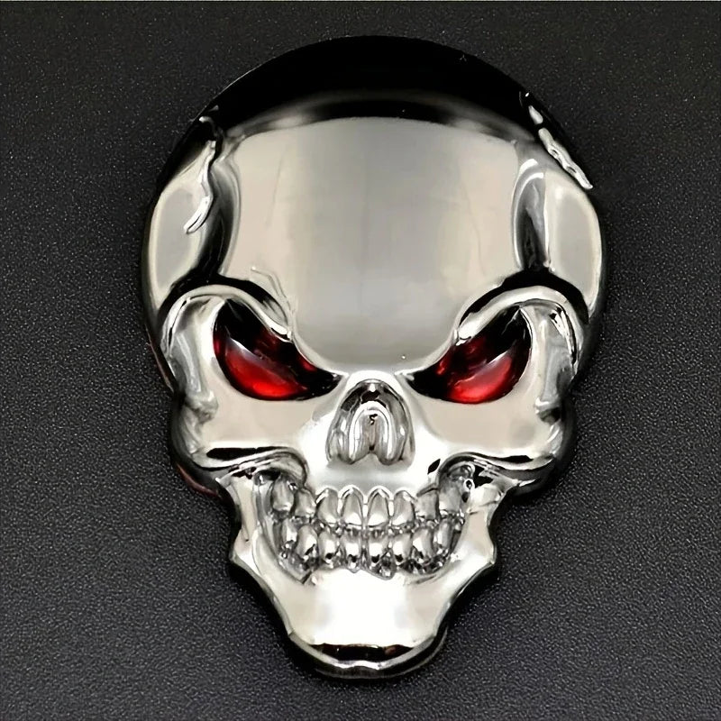 2pcs Skull Pirate Skeleton Car Emblem Badge Decal - Universal Metal Sticker
