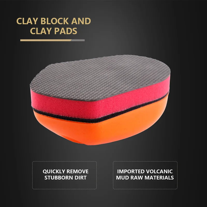 Car Paint Cleaner & Polishing Clay Bar Kit with Applicator Pads for Auto Detailing