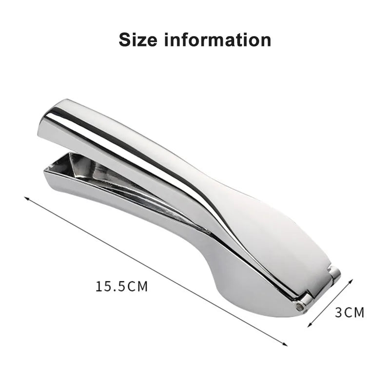 Manual Garlic Press with Ergonomic Grip - Anti-Rust Kitchen Tool for Mincing & Crushing