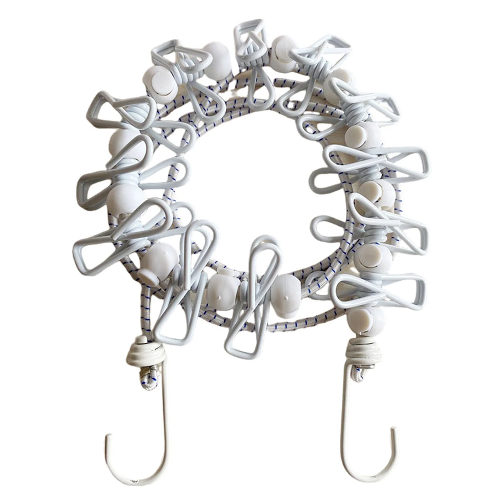 Portable Travel Clothesline with 12 Clips - Retractable Non-Slip Drying Rope for Indoor & Outdoor Use